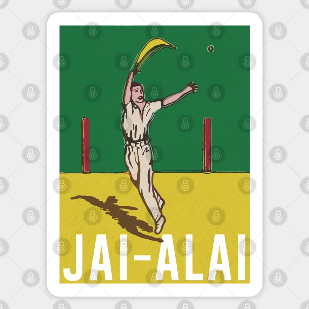 Jai-Alai  - Original Retro Design Sticker by DrumRollDesigns